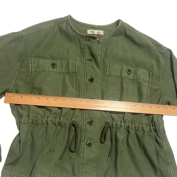 Madewell Claremont Olive Green Drawstring Lightweight Jacket Size Medium - Picture 10 of 10